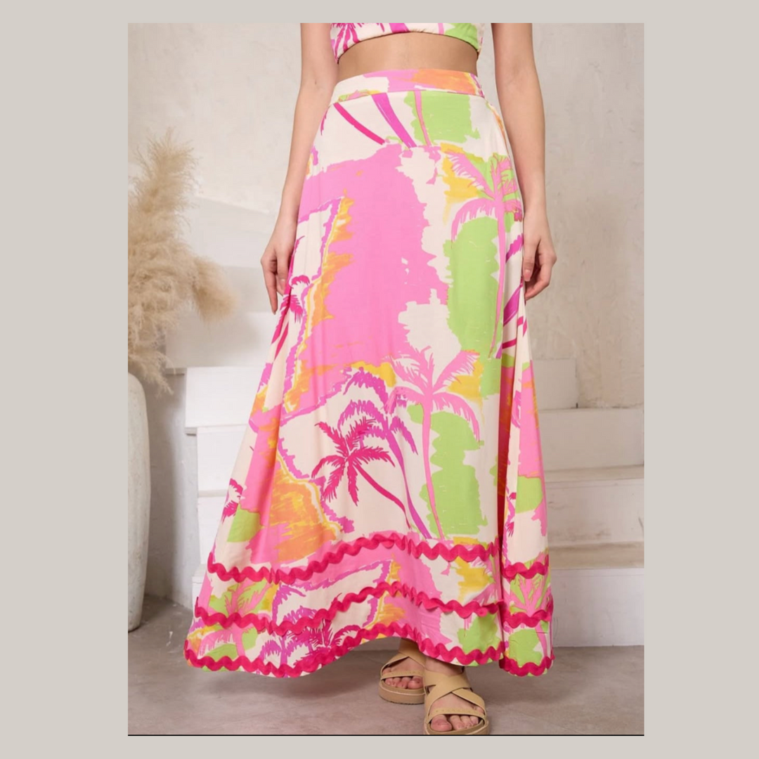 Wits the Label Skirt – Peach Pink Full length with Coastal Style