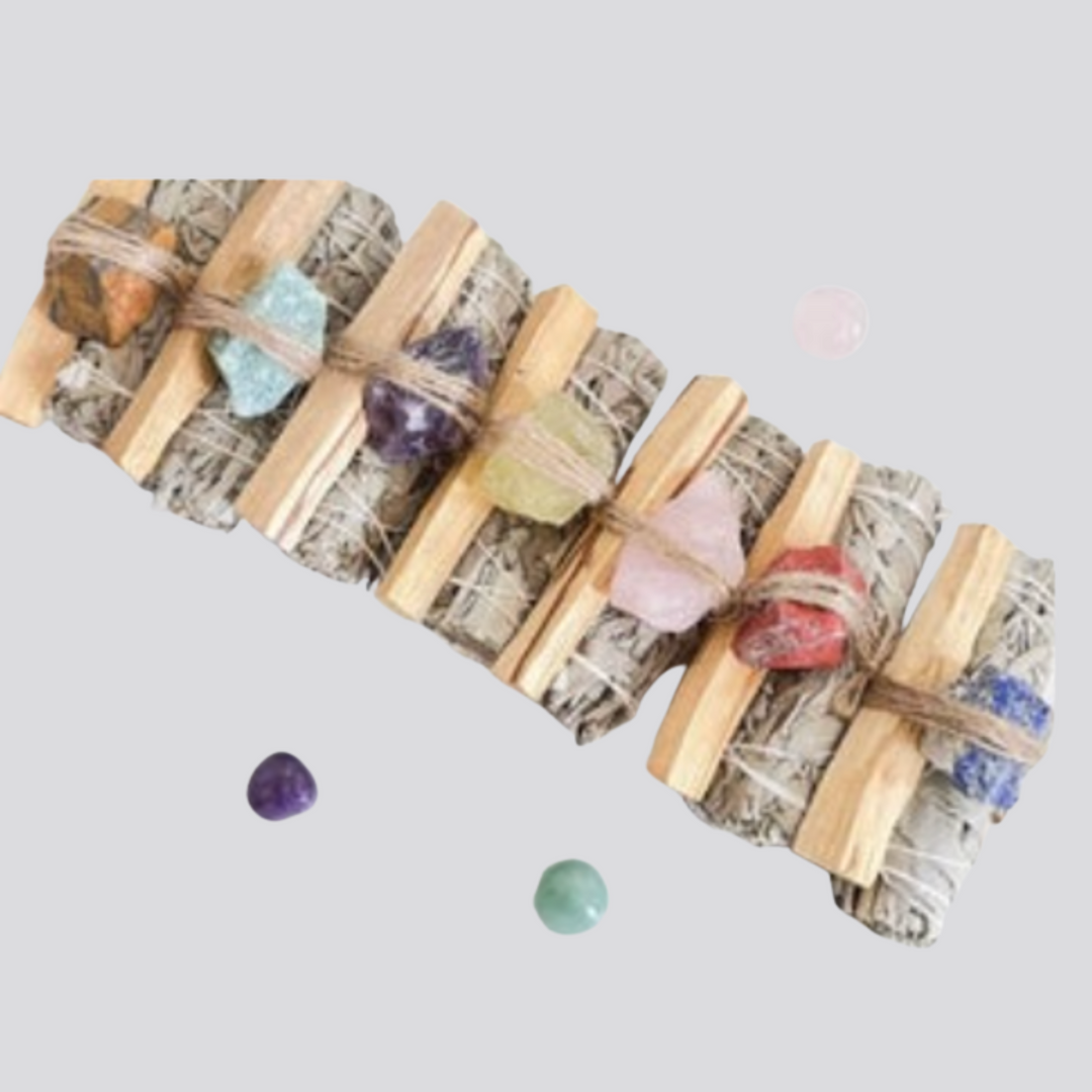 Clear & Calm Kit – Crystal, Palo Santo & Sage Smudge Set