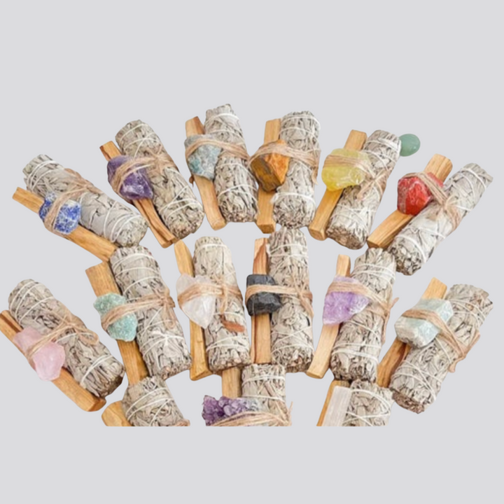 Clear & Calm Kit – Crystal, Palo Santo & Sage Smudge Set