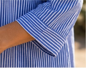 Sandbar Dress – Blue Striped Summer Dress
