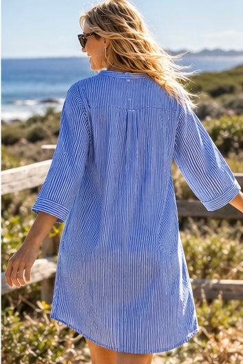 Sandbar Dress – Blue Striped Summer Dress