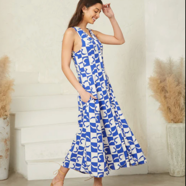 Wits the Label Blue & White Dress – Effortless Coastal Style