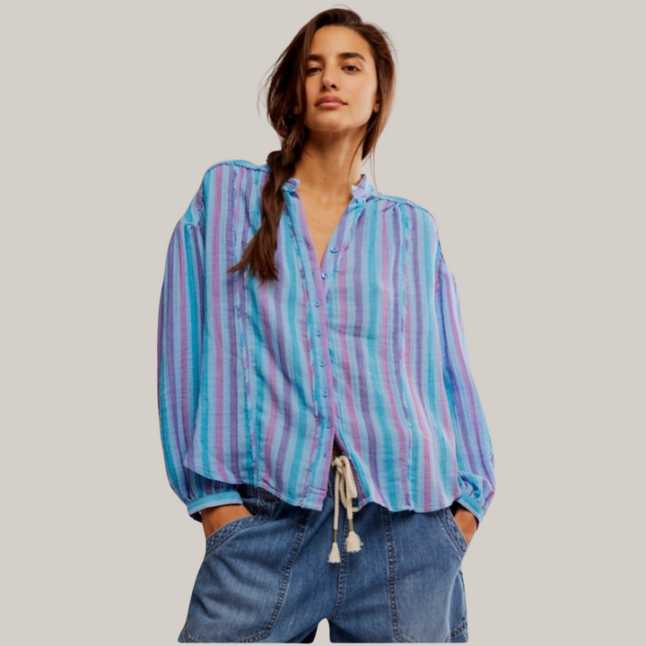 We the free - striped valley cloth shirt - Relaxed Cotton Overshirt
