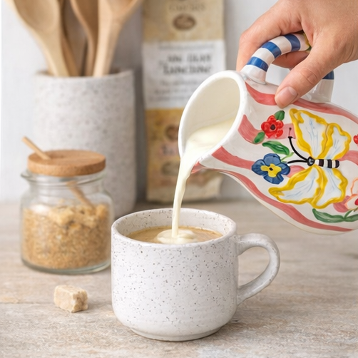 Butterfly Ceramic Jug – Hand-Painted Italian Style Milk Jug