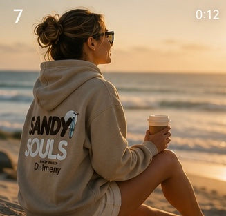 Sandy Souls Latte Hoodie – Oversized Coastal Surf Hoodie | Dalmeny NSW