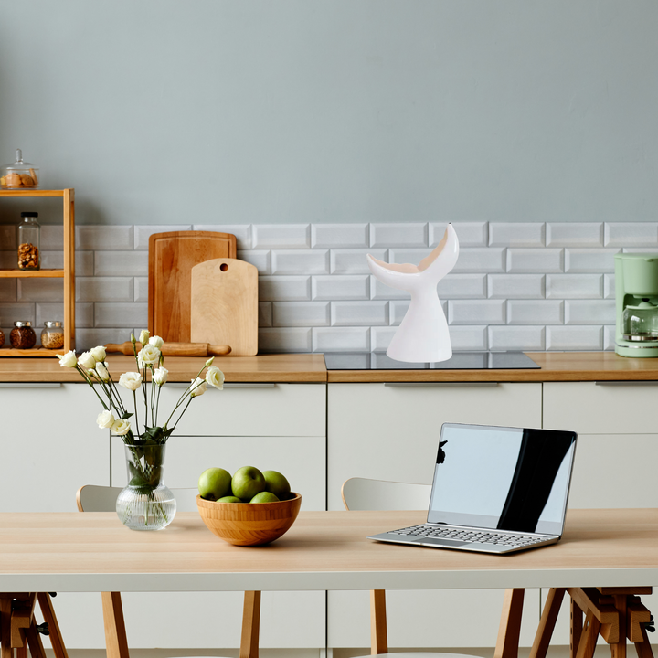 Coastal Whale Décor – White Ocean-Inspired Home Accent