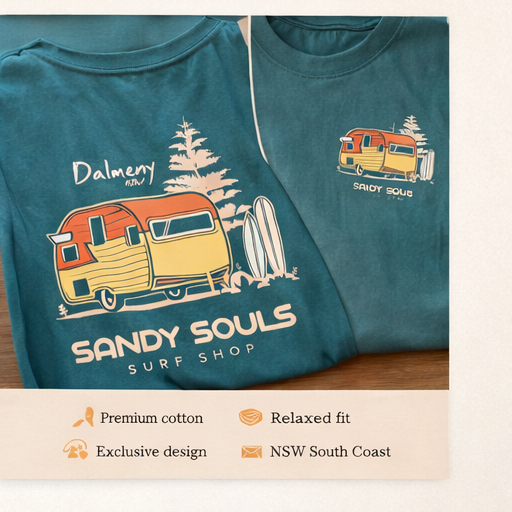 Dalmeny Caravan Tee – Sandy Souls Surf Shop NSW South Coast T-Shirt