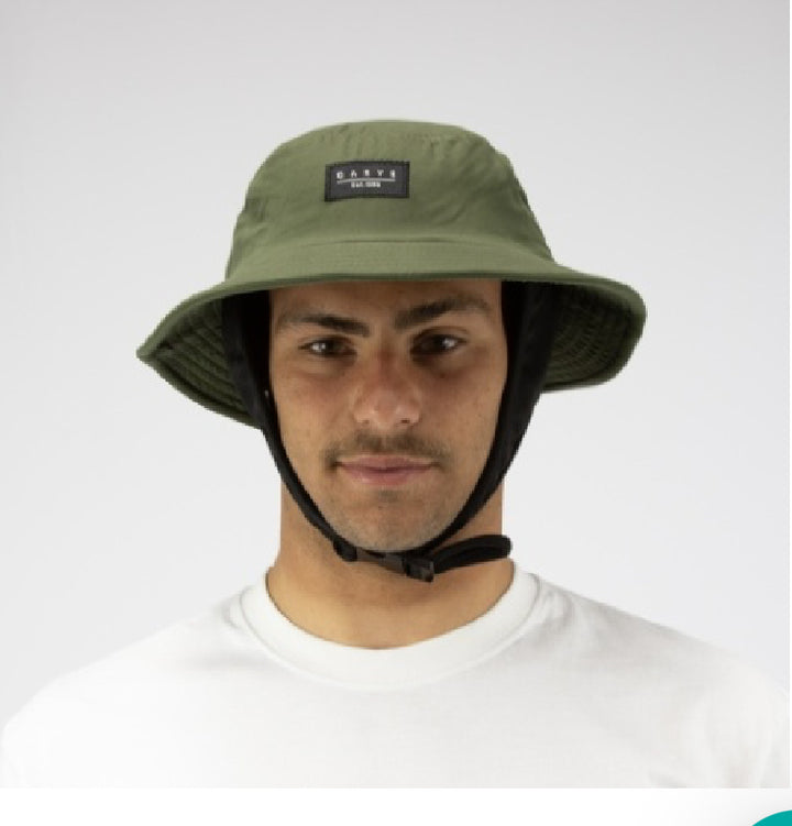 Trawling Surf Bucket Hat – Olive Strap Surf Hat for Sun & Style