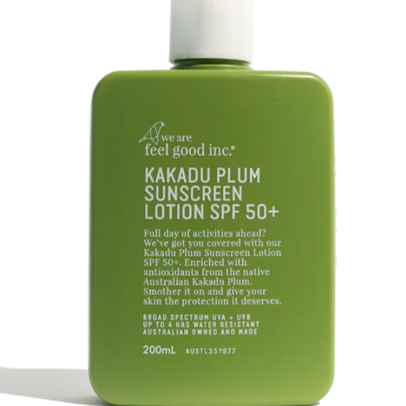 We are feel good inc. Kakadu plum sunscreen lotion SPF50+ 200ml