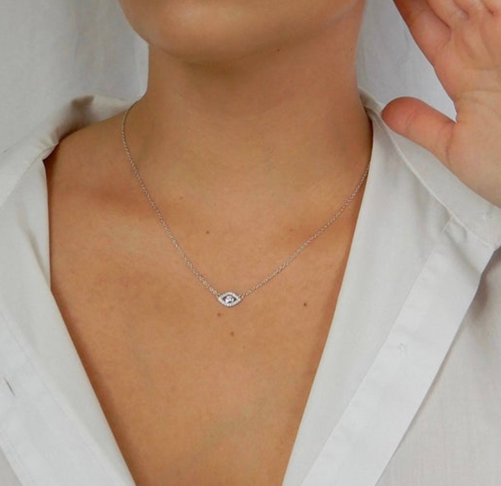 Evil Eye Necklace | Silver