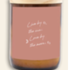 Candle with text on a white background