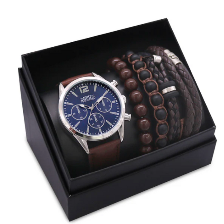 Tide + Time Set – Men's Watch & Leather Bracelets