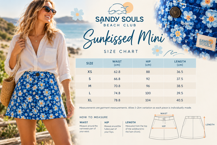 Sunkissed Mini Skirt – Blue Floral | Sandy Souls