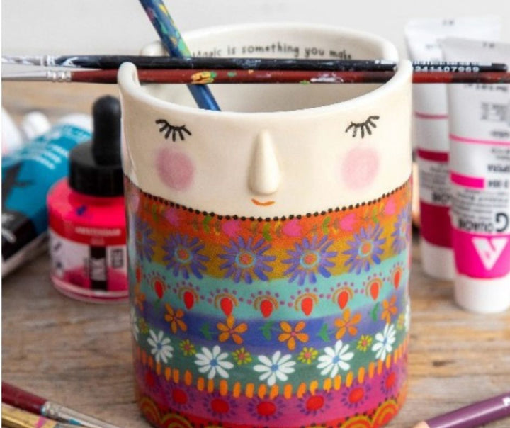 Painter's Cup Folk Lady